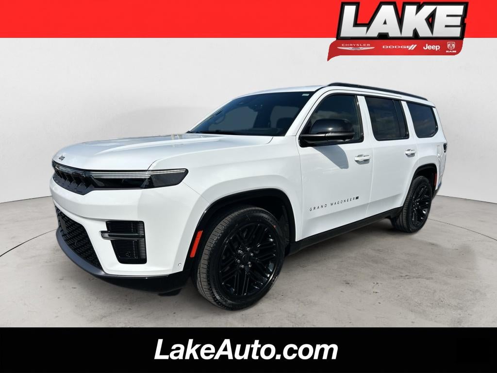2026 Jeep Grand Wagoneer Limited Reserve in Bright White Clear-Coat Exterior Paint — front three-quarter view