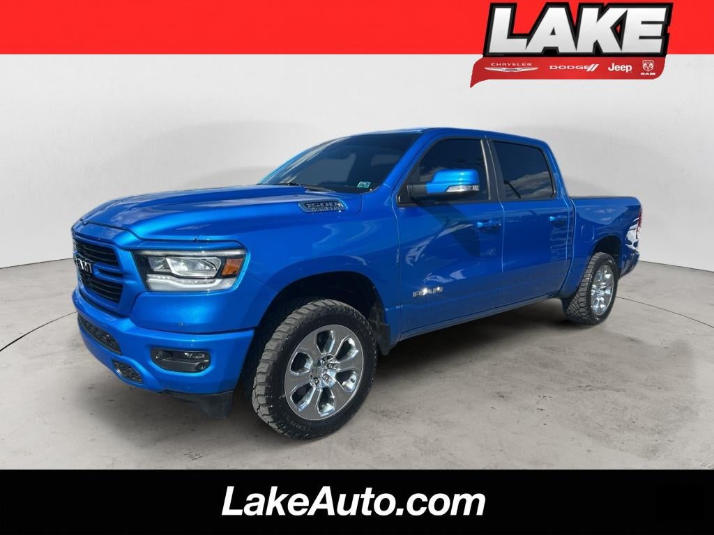 2020 RAM 1500 Big Horn in Blue — front three-quarter view