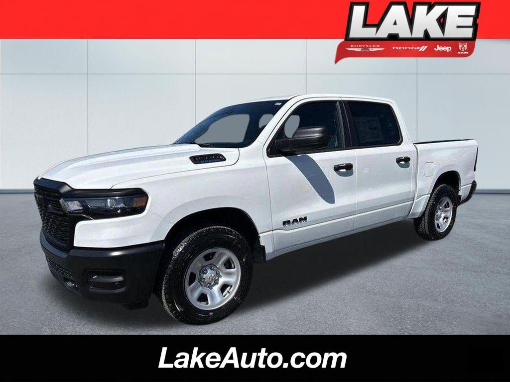 2026 RAM 1500 Tradesman in Bright White Clear-Coat Exterior Paint — front three-quarter view