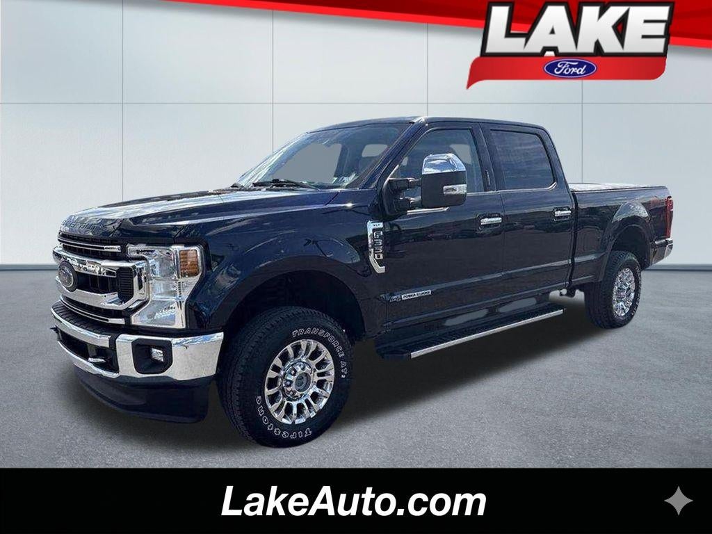 2021 Ford F-350 XLT in Antimatter Blue Metallic — front three-quarter view