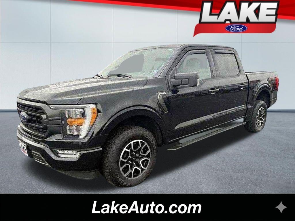 2023 Ford F-150 XLT in Agate Black Metallic — front three-quarter view