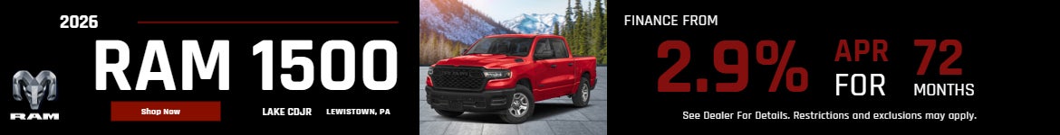 2026 RAM 1500 2.9% APR for 72 Months
